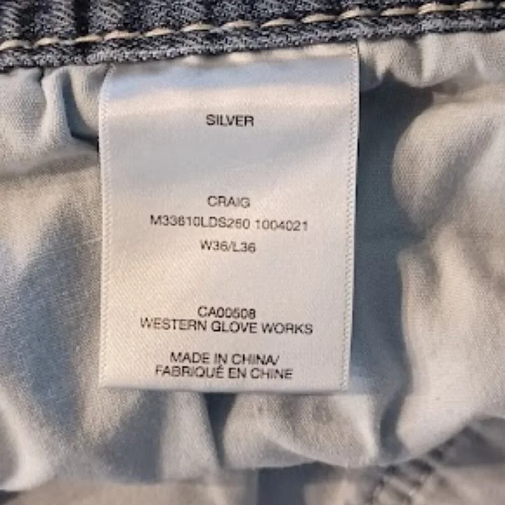 Silver Jeans Co. Men's classic straight relaxed stretch jeans, W36/L36 - Picture 3 of 9